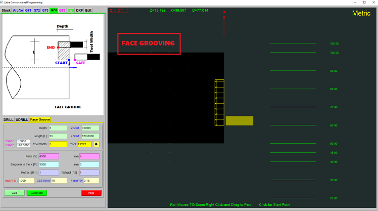RapidTurnStudio face grooving screenshot